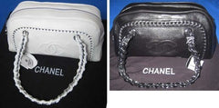 *** CHANEL IVORY OR BLACK LEATHER LUXURY BOWLING BOWLER CLASSIC BAG !!! ***/